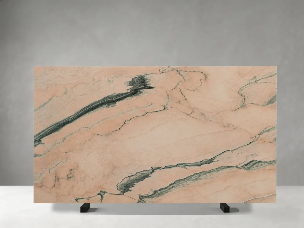 rosa portogallo marble pink slab green veins
