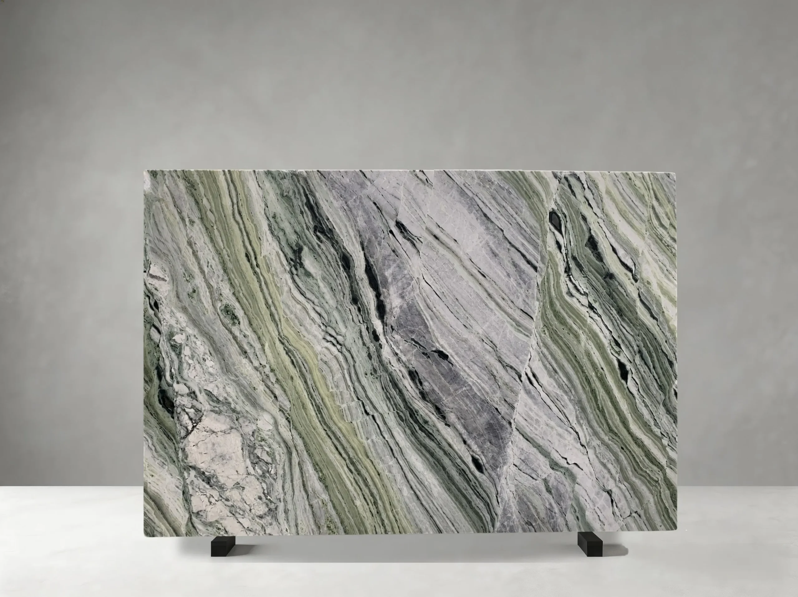 shangri-la-emerald-marble-polished-slab-linear-veins-04.webp shangri-la emerald marble polished slab with green white and black linear veins