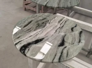 shangri la jade green marble round tabletop for custom furniture project