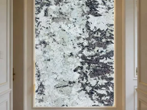 silver fox granite feature wall application for luxury interiors