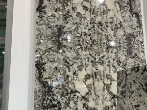 silver fox granite polished slab crystal texture for custom interiors