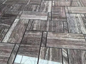 silver gray travertine floor tile layout for interior flooring project