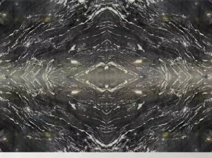 titanium black granite bookmatched slab pattern for luxury wall cladding