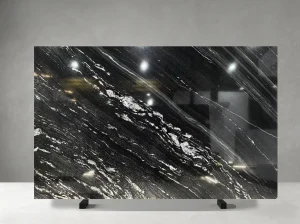 titanium black granite slab polished surface for luxury interiors
