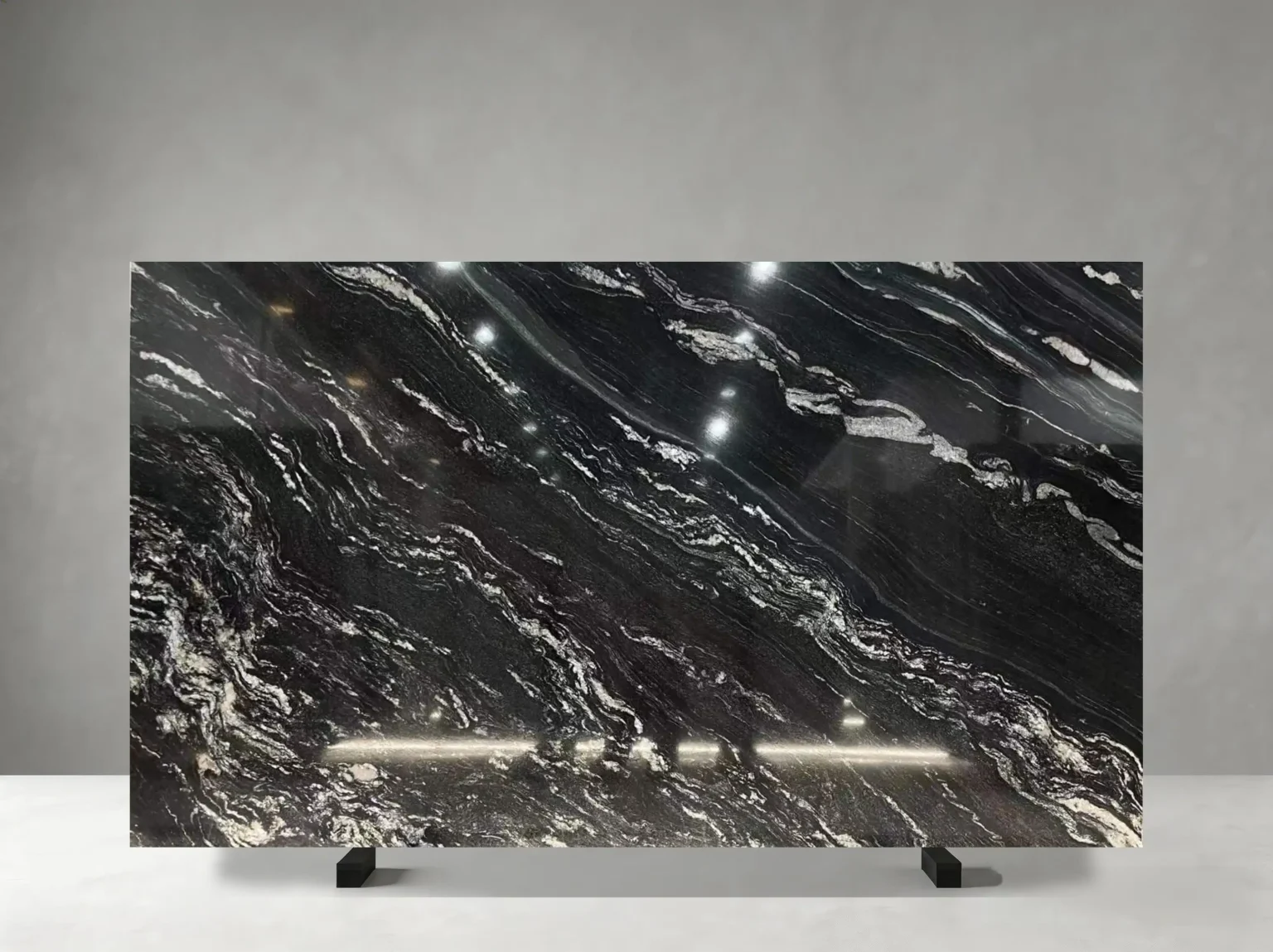 titanium mc granite slab linear mineral vein for table tops and feature walls