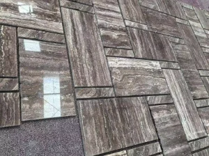 titanium silver travertine floor tile layout for luxury interior flooring