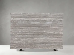 titanium silver travertine slab linear grey pattern for walls and table tops