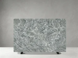 verde antigua marble slab with layered white veining for luxury interiors