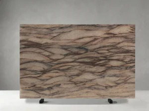 verde lara granite slab with flowing brown veins for walls and island tops