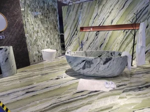 verde prato marble bathroom wall floor and bathtub for luxury interiors
