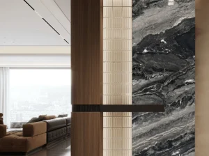 arabescato orobico marble column wall cladding with grey black natural pattern