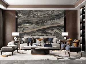 arabescato orobico marble living room sofa wall with grey black veining