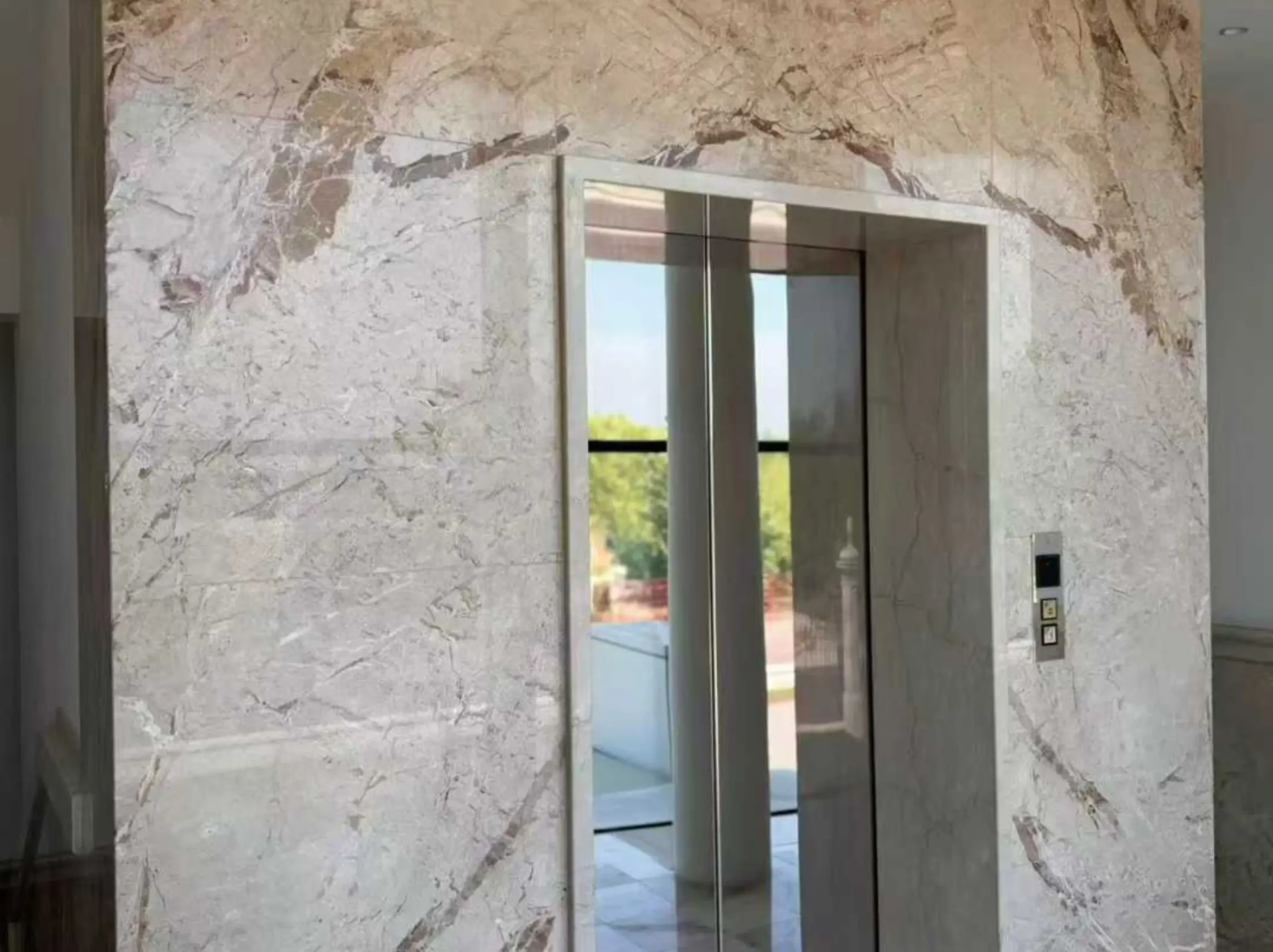 beige-breccia-botticelli-marble-elevator-wall-cladding-02.webp beige breccia botticelli marble elevator wall cladding with warm beige natural stone texture