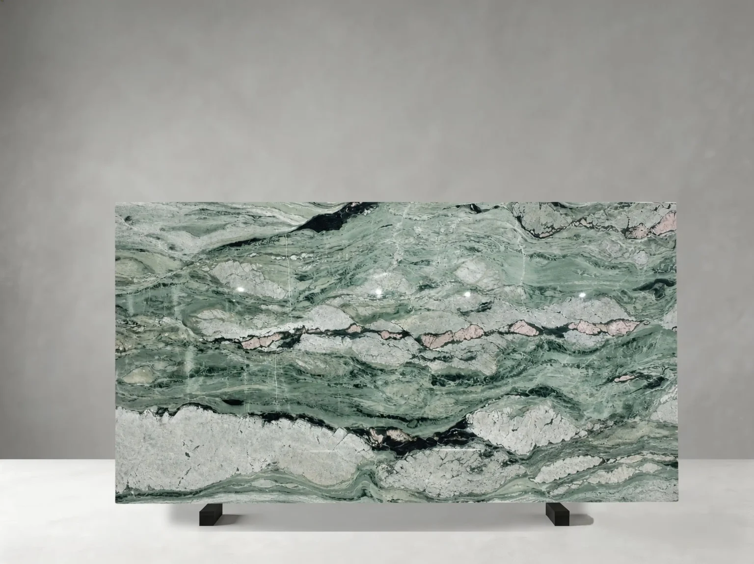 brazilian verde vivo quartzite slab green white layered texture for luxury interiors