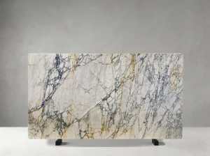 calacatta monet marble slab blue grey and gold veins for luxury interiors