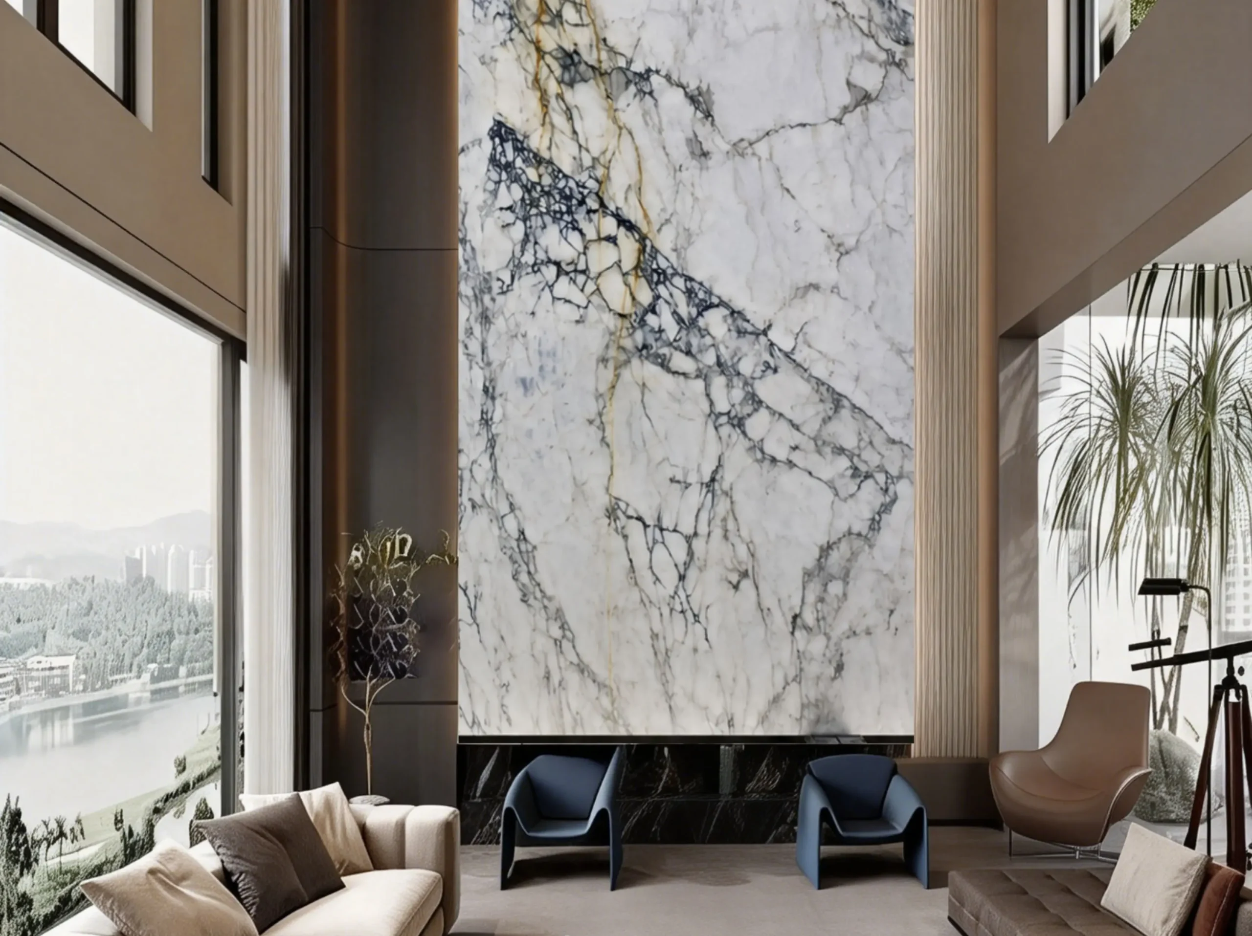 calacatta-monet-marble-tall-lobby-feature-wall-02.webp calacatta monet marble tall lobby feature wall with white base and artistic veining