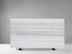chenille white marble slab horizontal wooden vein for custom interior projects