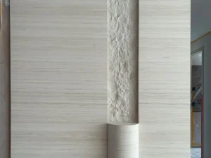 chenille white marble wall cladding and column cover with horizontal grey veins