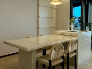 china crystal white quartzite dining table and island top for luxury interiors