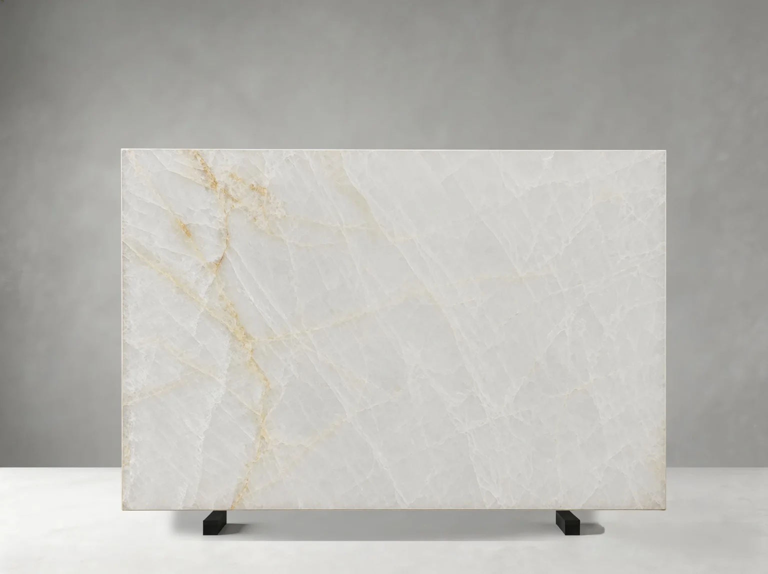 china crystal white quartzite slab with golden mineral veins for walls and table tops