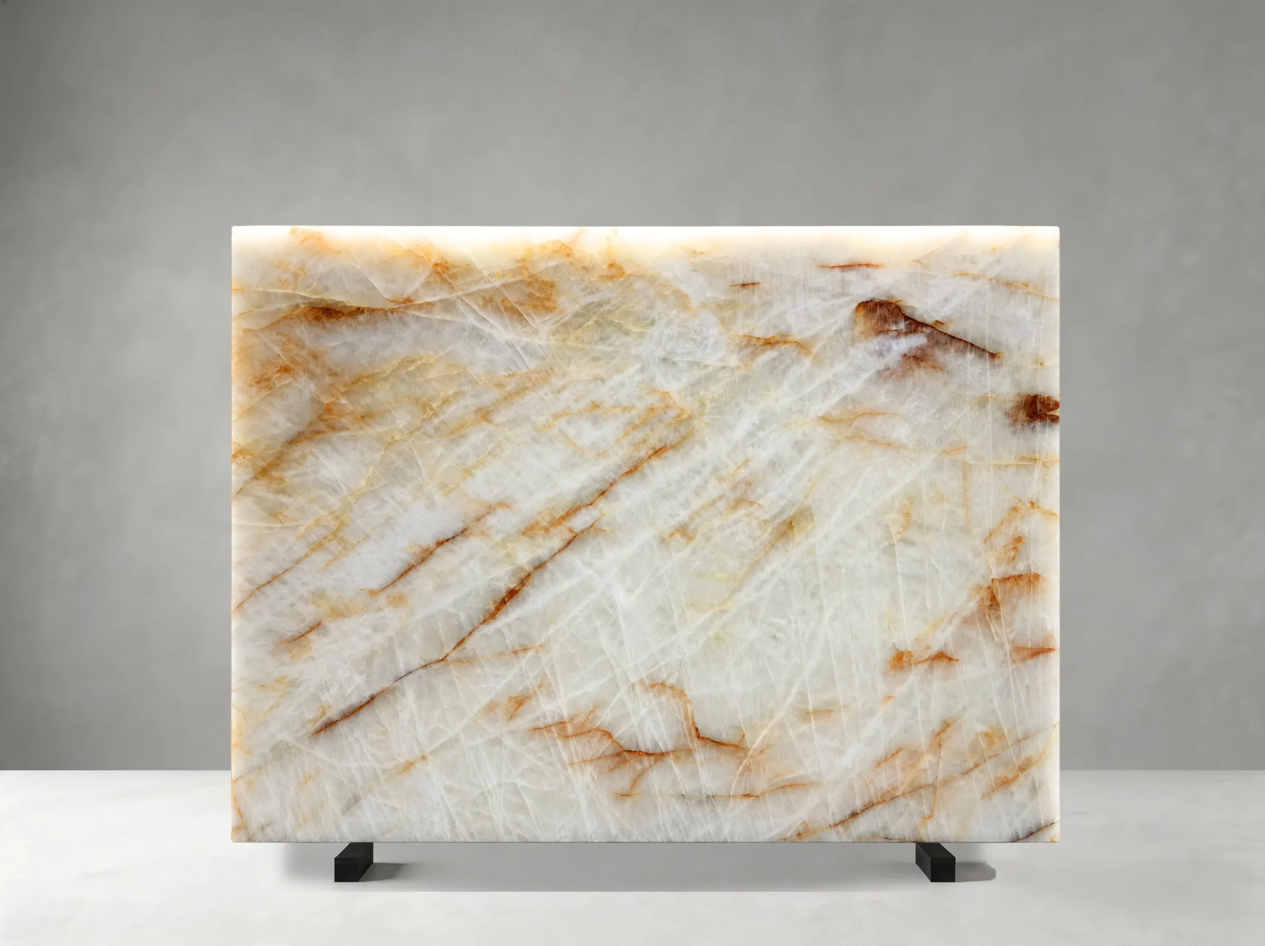 citrino-crystal-quartzite-backlit-slab-golden-vein-04.webp citrino crystal quartzite backlit slab with golden brown veins for luxury interiors