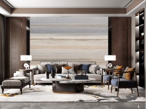 crevola blue marble living room feature wall with soft beige and blue grey veining