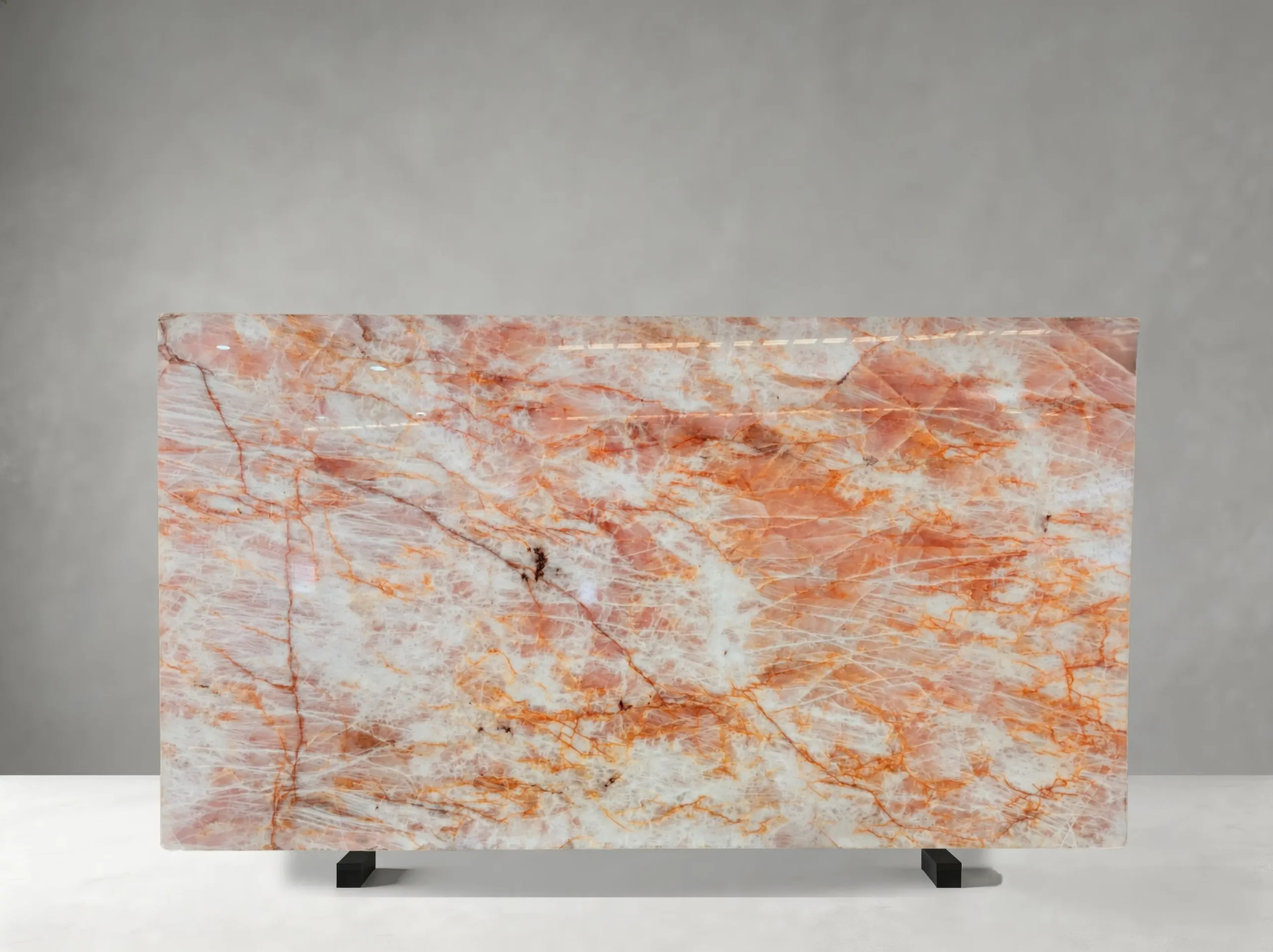 cristallo-juliet-quartzite-slab-peach-orange-veining-05.webp cristallo juliet quartzite slab peach orange veining for luxury interiors