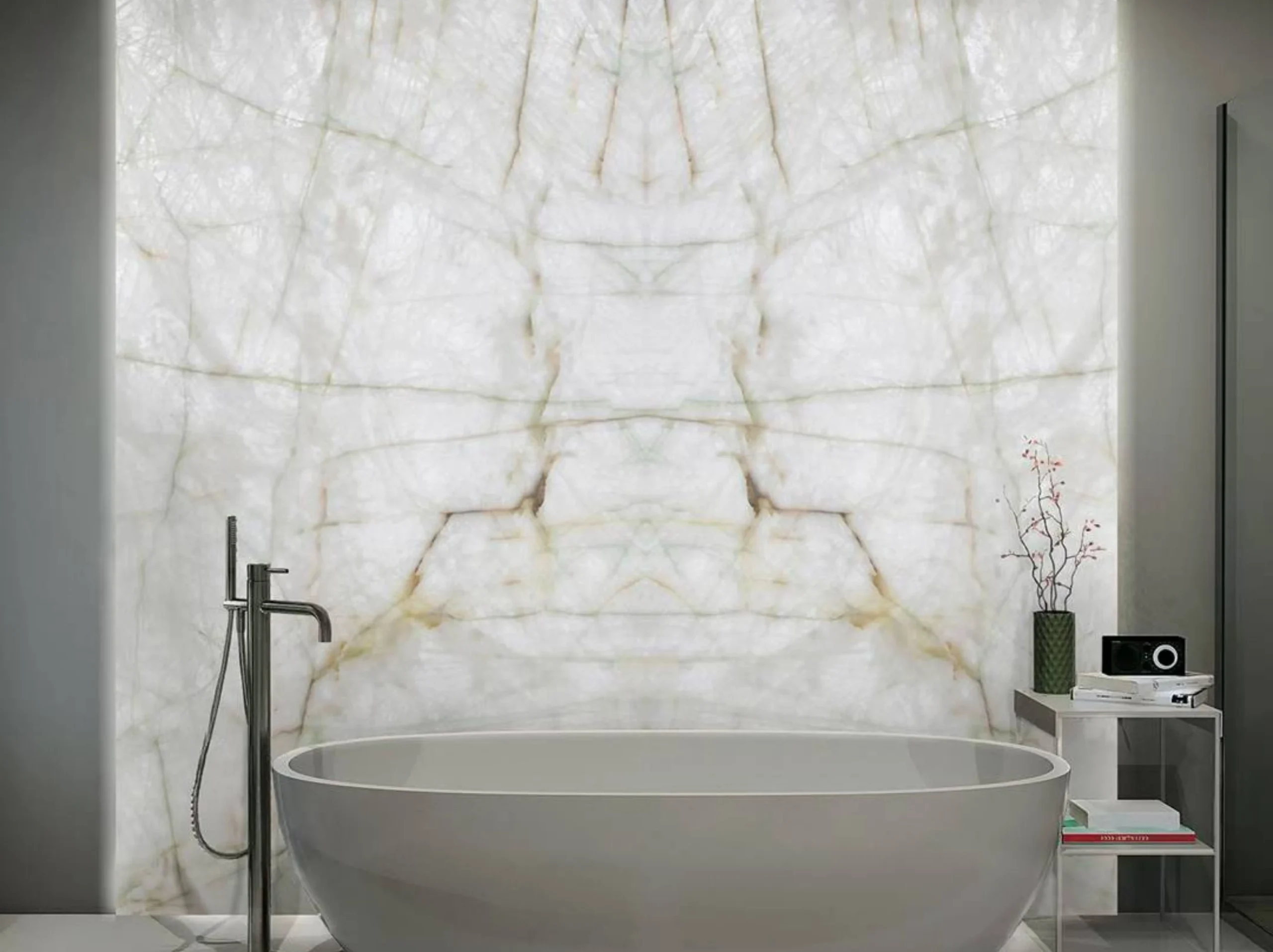 cristallo-quartzite-backlit-bathroom-feature-wall-03.webp cristallo quartzite backlit bathroom feature wall with soft white crystal veins