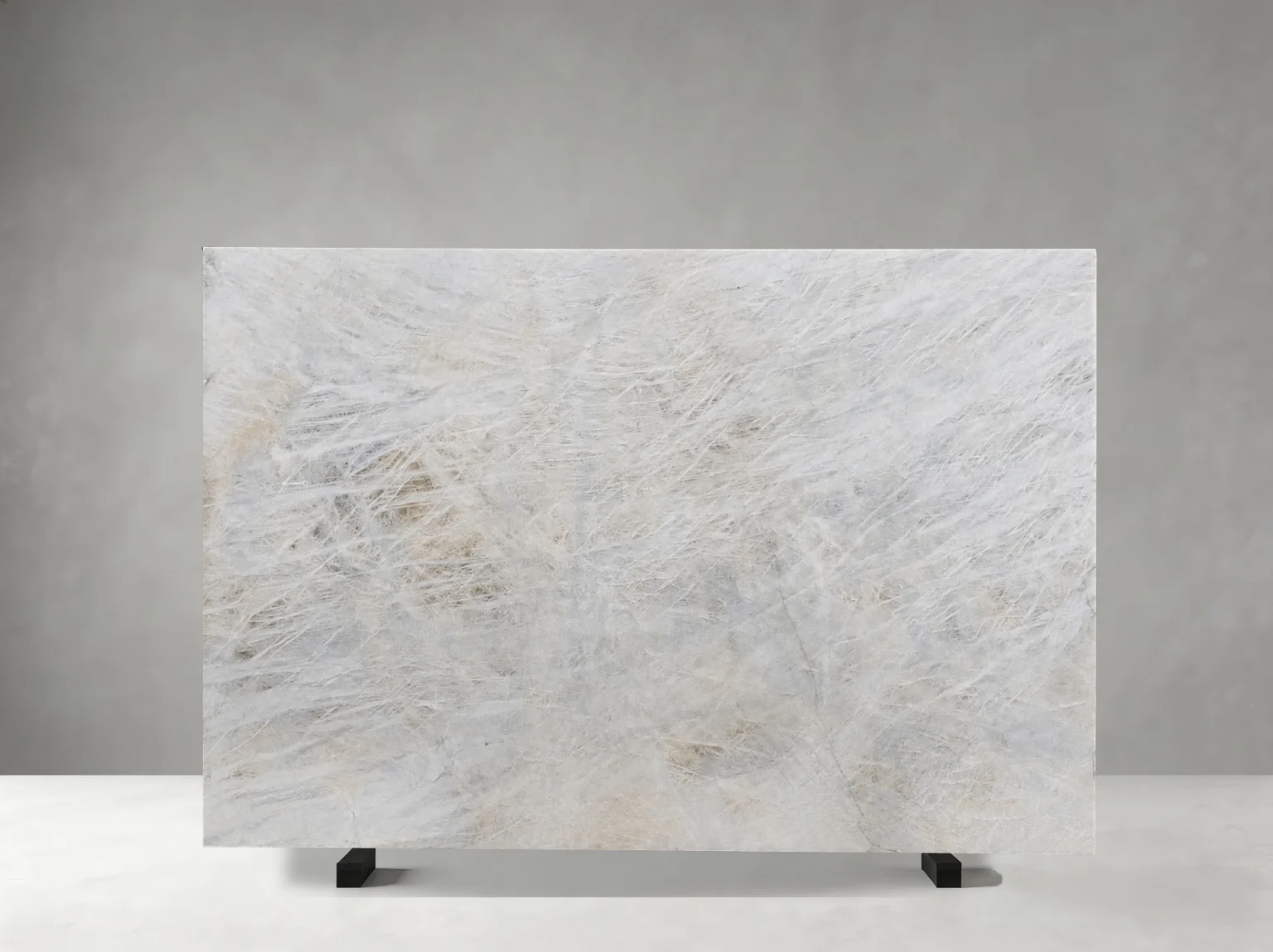 cristallo quartzite slab soft translucent texture for custom luxury interior projects