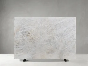 cristallo quartzite slab soft translucent texture for custom luxury interior projects