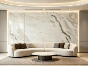 damara white marble living room wall and floor application