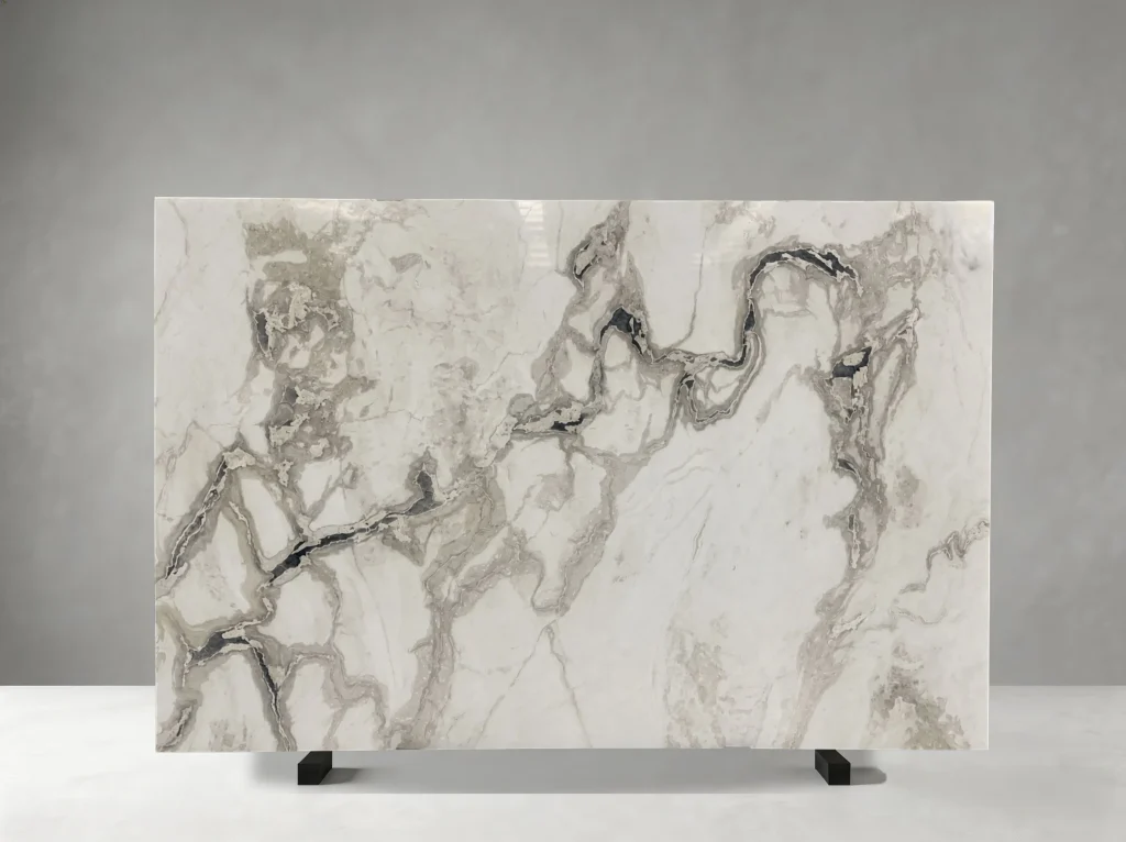 etosha white marble slab soft white pattern natural marble