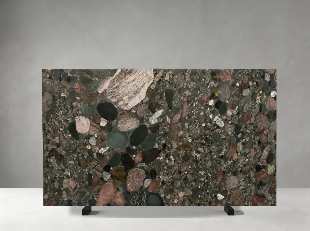 green colorful granite slab multicolor mineral pattern for luxury interiors