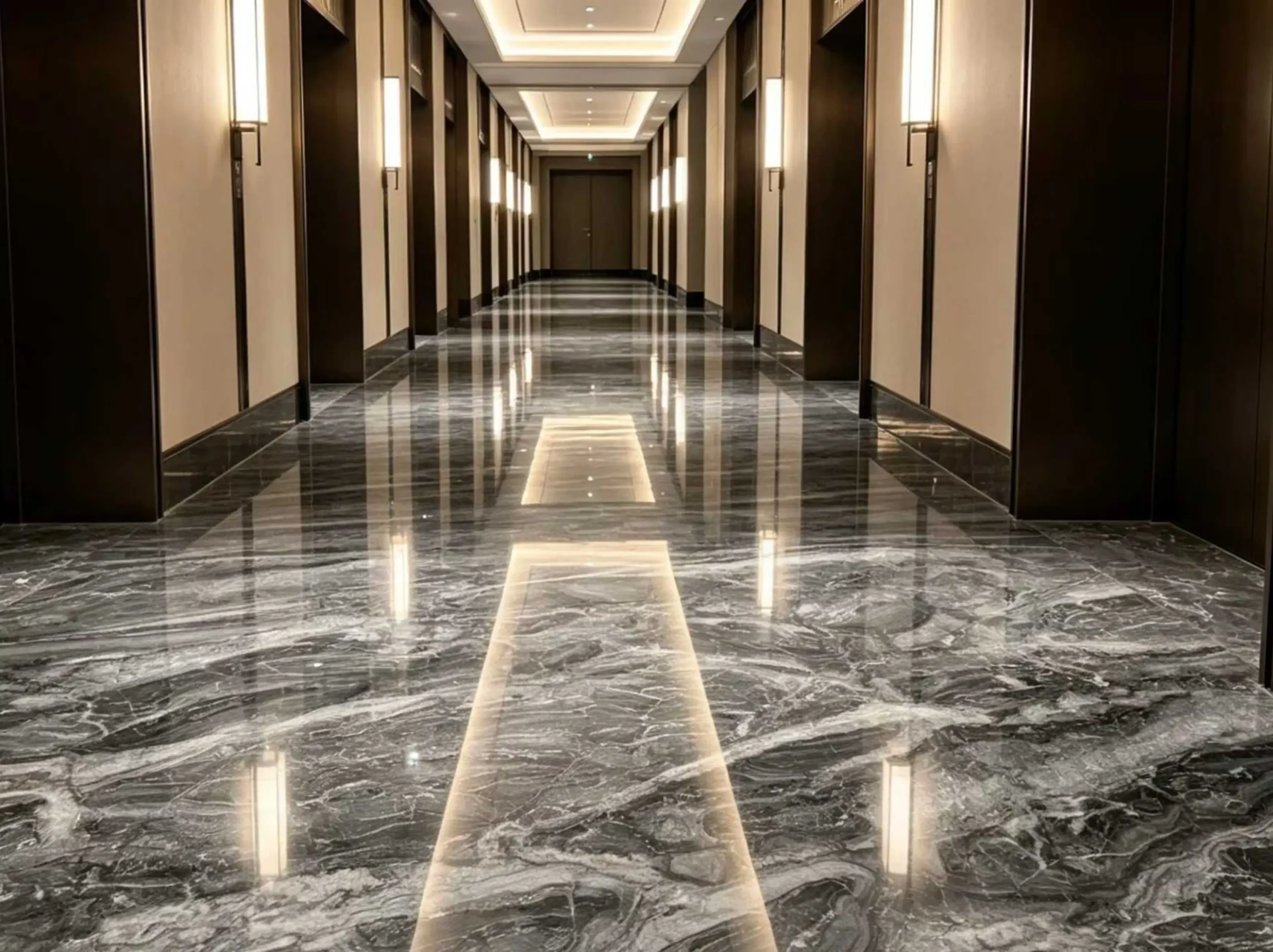 iride-nero-marble-hotel-corridor-flooring-02.webp iride nero marble hotel corridor flooring with black silver veining