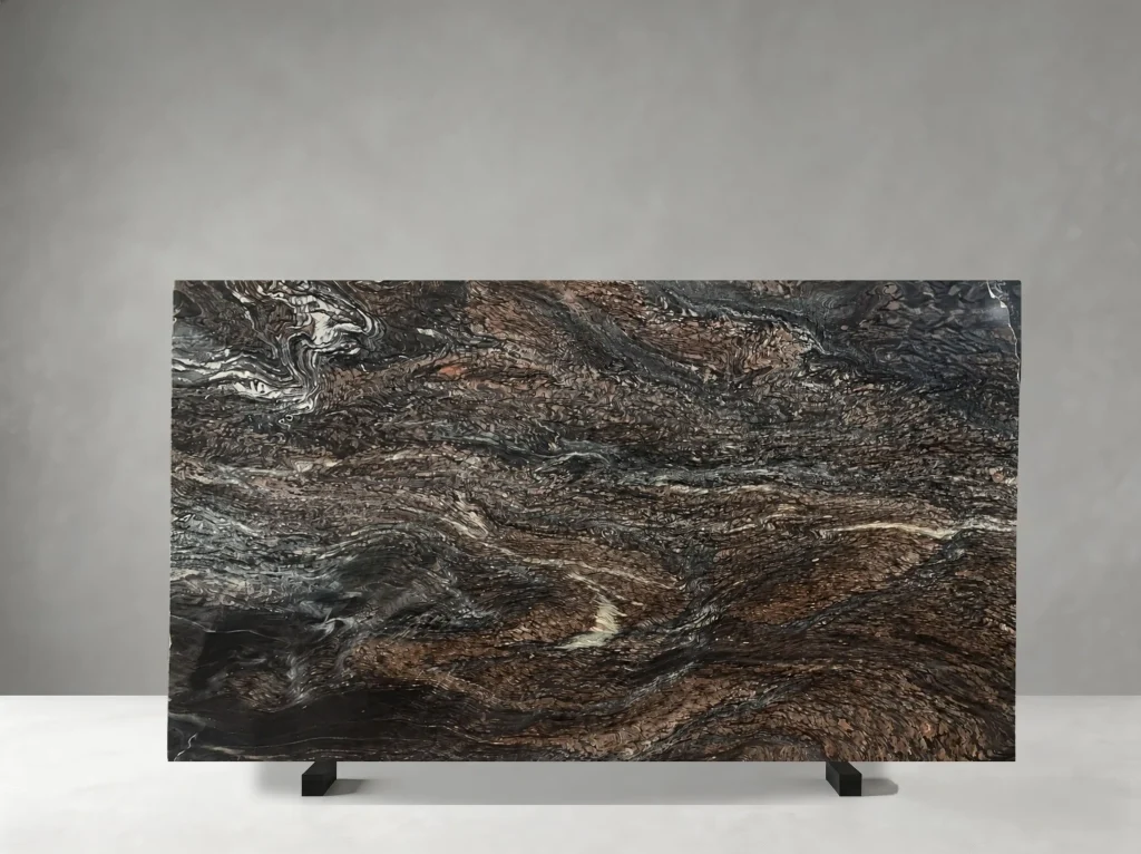 luana red marble brown black pattern slab natural stone