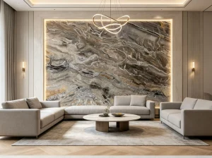 marmo orobico grigio marble living room feature wall with grey black pattern