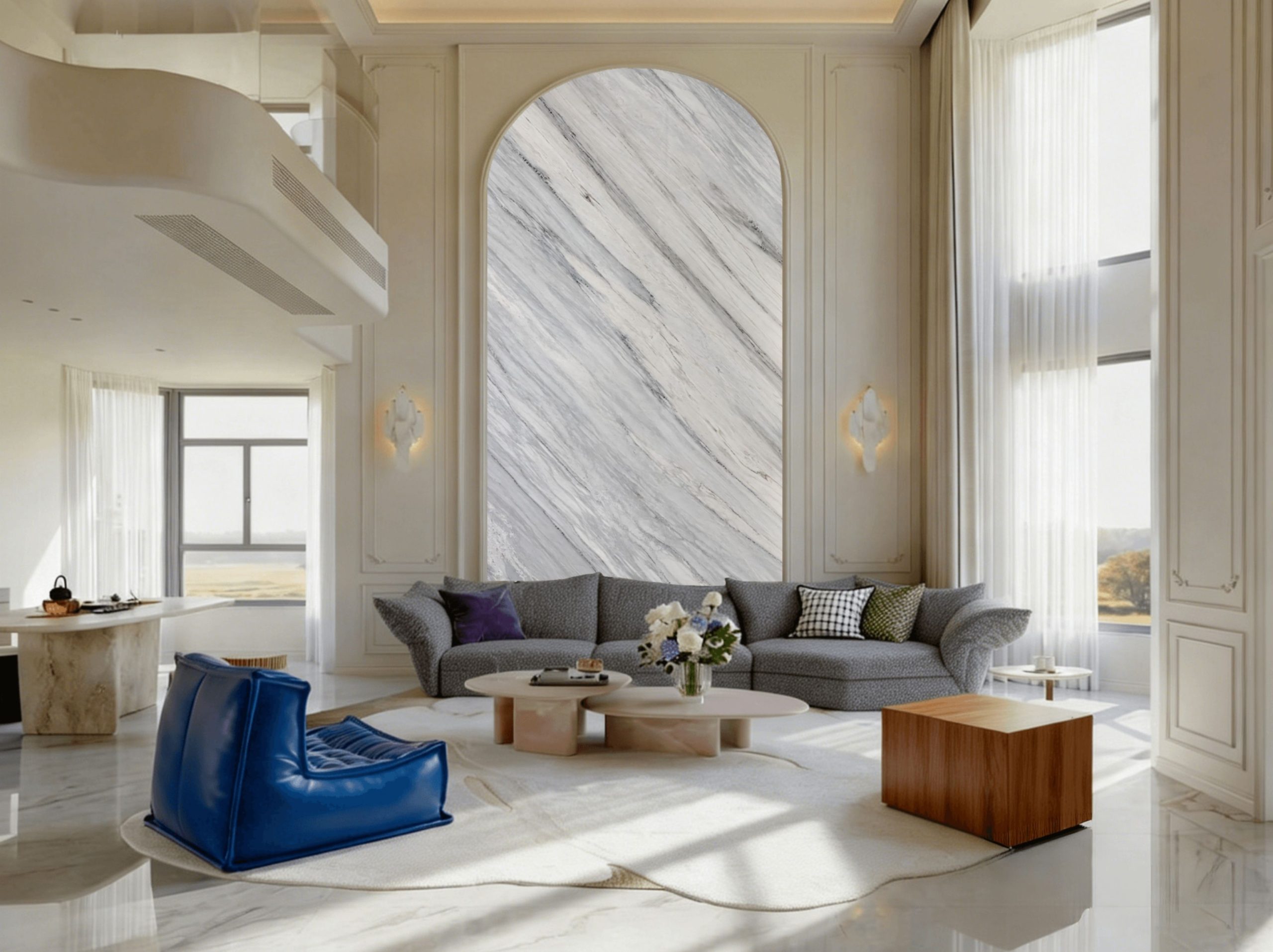 marmo-palissandro-azzurro-arched-feature-wall-02.webp marmo palissandro azzurro marble arched feature wall for luxury living room