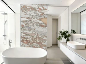norwegian rose marble bathroom wall panel with rose white and grey natural texture