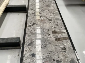 panda grey flower marble polished floor panel with grey white fragment pattern
