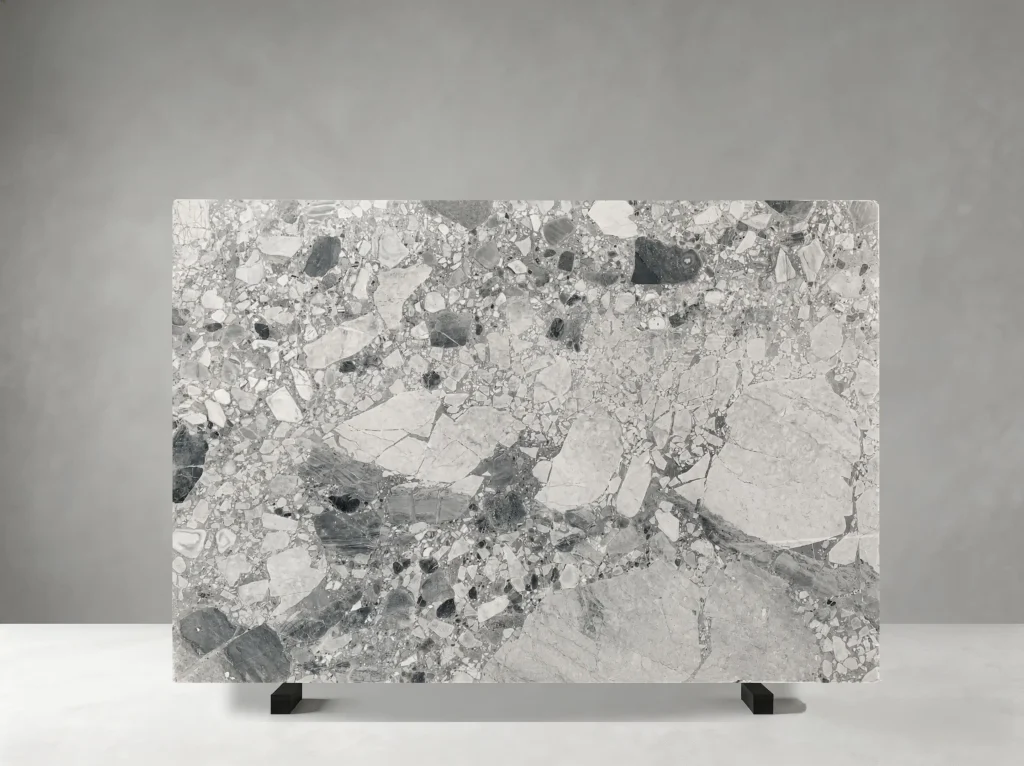 panda grey flower marble slab bold grey white fragments for luxury interiors