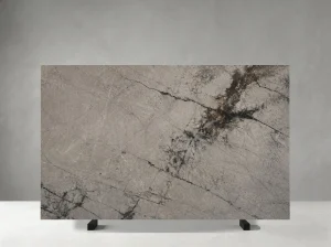 river grey marble slab with black linear veins