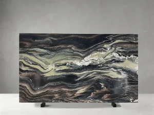 rosa luana marble black cream wave slab for feature walls