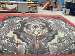 rosa luana marble bookmatched floor layout for custom stone project