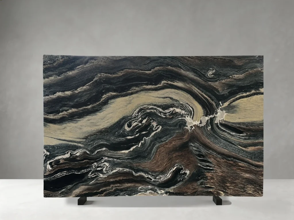 rosso luana scuro marmo wavy pattern slab natural marble