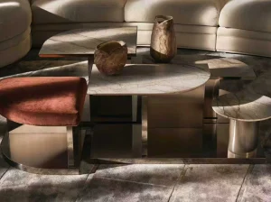 turkish silver river marble coffee table in luxury living room