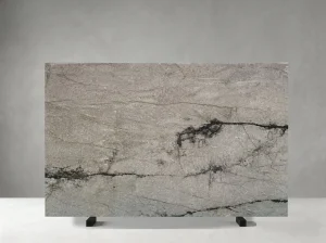 turkish silver river marble slab with linear veining