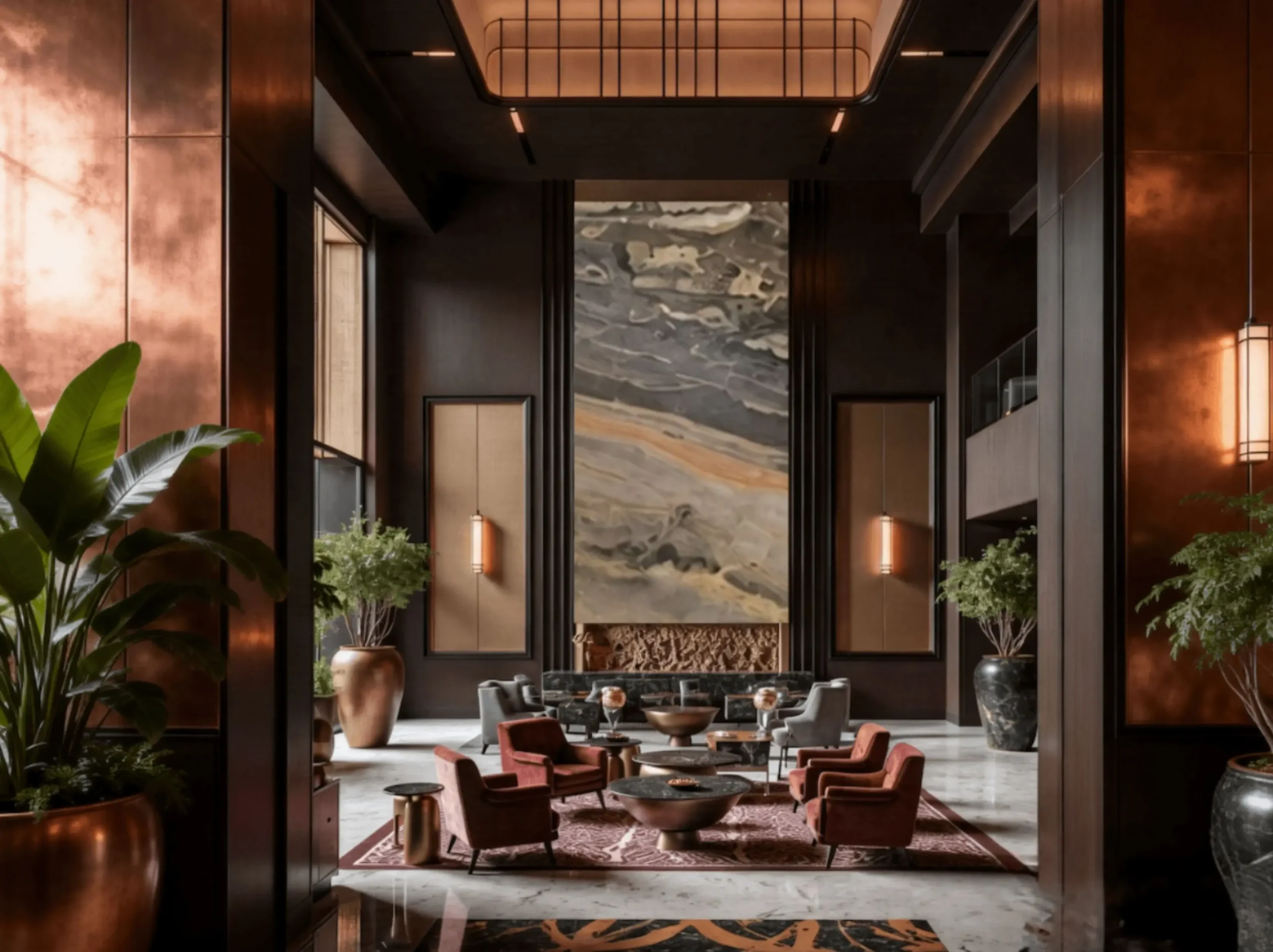 venetian-brown-marble-hotel-lobby-feature-wall-01.webp venetian brown marble hotel lobby feature wall with grey brown veining