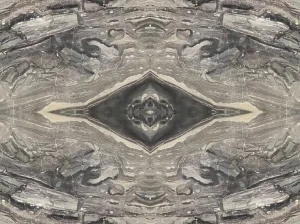 venice brown marble bookmatched wall panel with grey brown symmetrical pattern