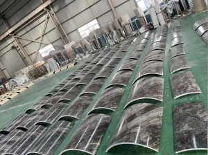 venice brown marble curved column cover production with dark grey brown veining