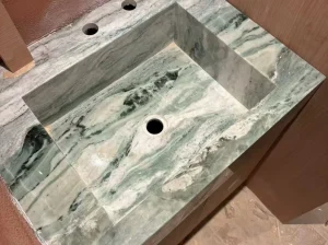victoria green marble bathroom vanity sink top with soft green veining